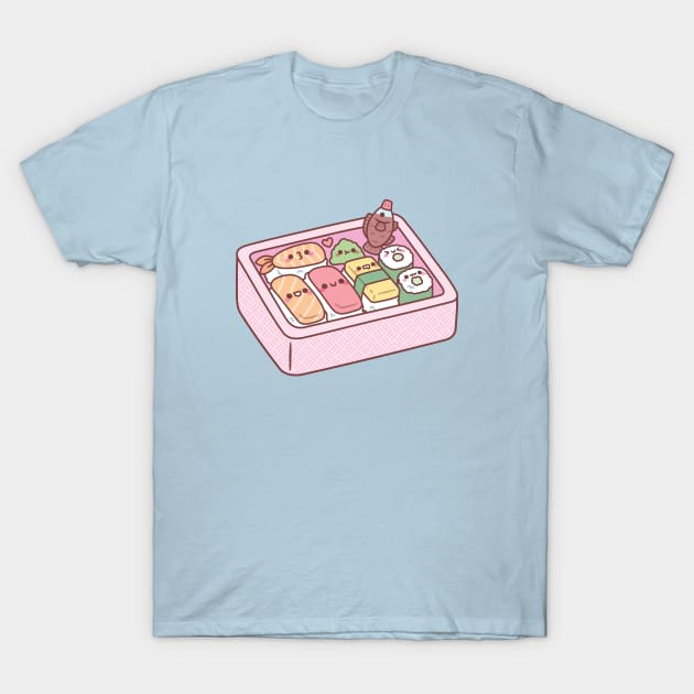 Kawaii Japanese Bento Box Sushi T-Shirt by rustydoodle